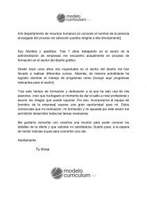Ejemplo Carta de presentación cambio de sector