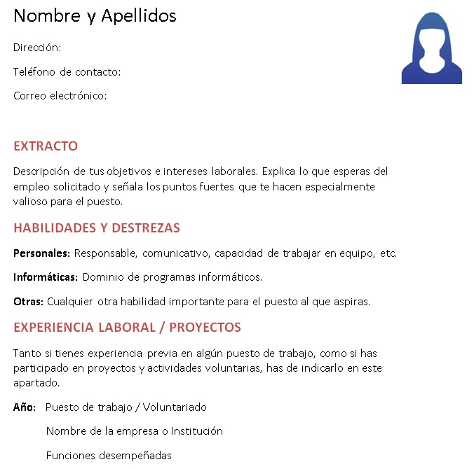 Curriculum Vitae De Un Alba il Modelo Curriculum