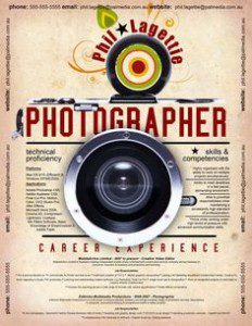 Formato de CV creativo para fotógrafo